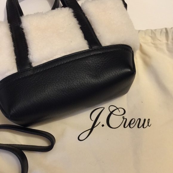 JCREW Mini Montaut Tote in Sherpa and Leather NWT - Picture 3 of 10